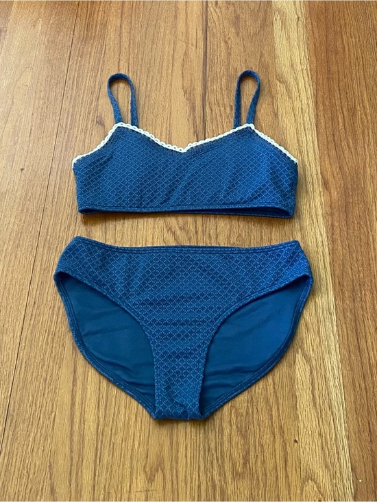abercrombie kids Other - abercrombie kids Navy Blue Two-Piece Swim Bikini with Cream Trim